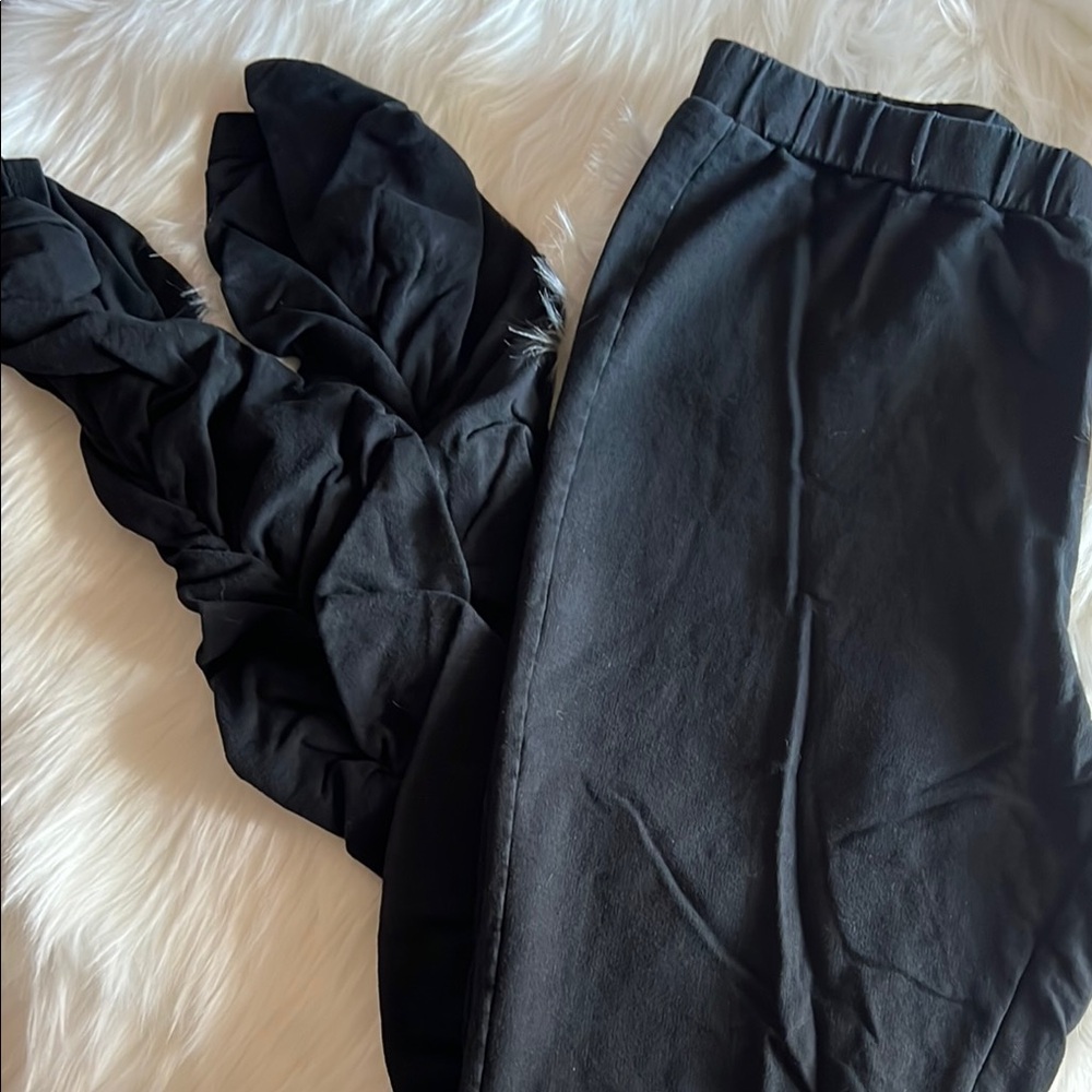 Stacked Black Pants